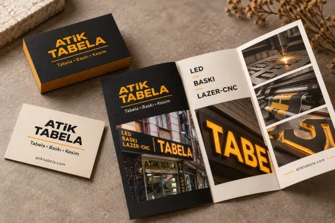 Atik Tabela kartvizit ve broşür tasarım çalışması